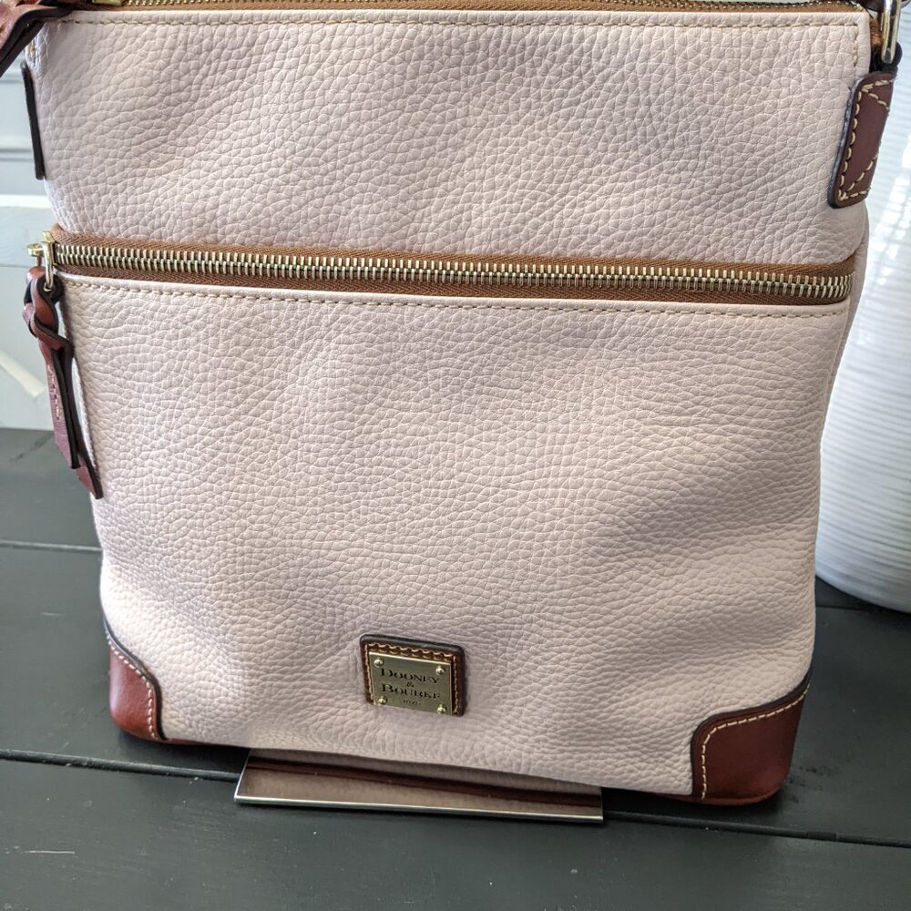Dooney & Bourke Pink Crossbody Leather Trim Shoulder Bag - Picture 4 of 13